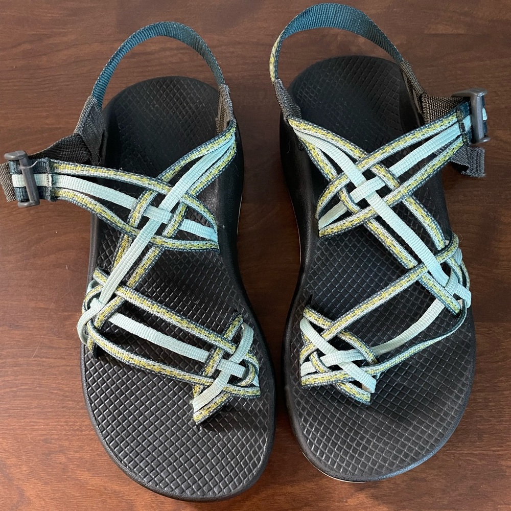Chaco W 8 Z3 with Toe Strap Stardust Green/Blue/Yellow - Rare
